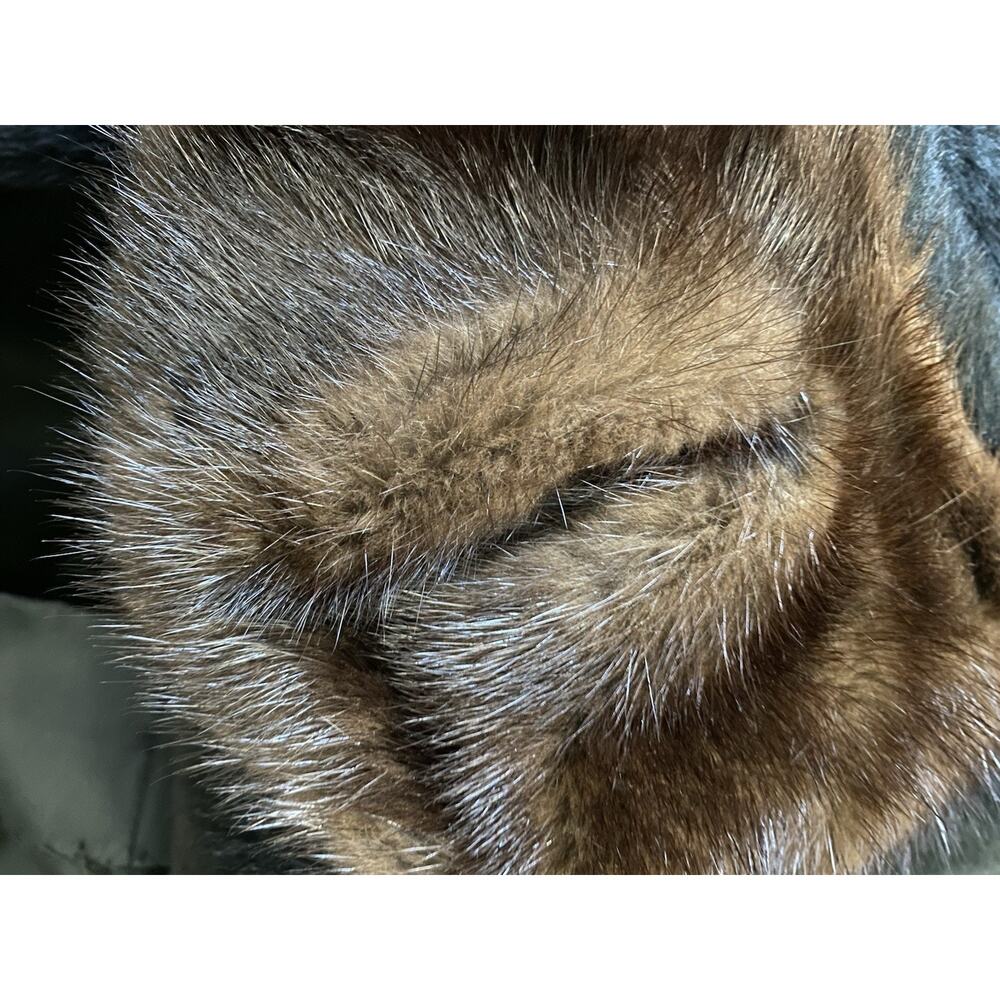 1950s 60s Black Mink Collar Fur Swing Coat Mad Men Mod Trapeze Women’s S M - Picture 10 of 11